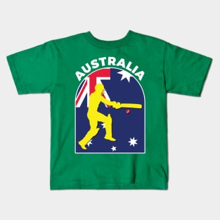 Australia Cricket Batsman Australia Flag Kids T-Shirt